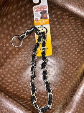 Petmate Comfort Chain Extra Heavy Black and Silver Dog Training Collar